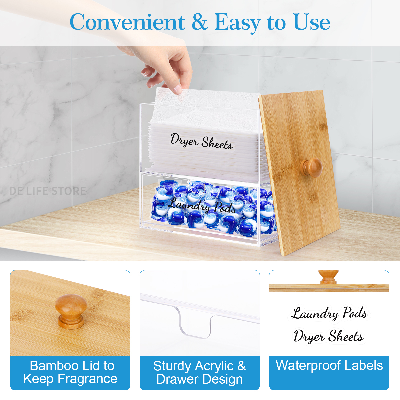 Acrylic Laundry Pods Organizer – обзор и цена Laundry Strip Eco